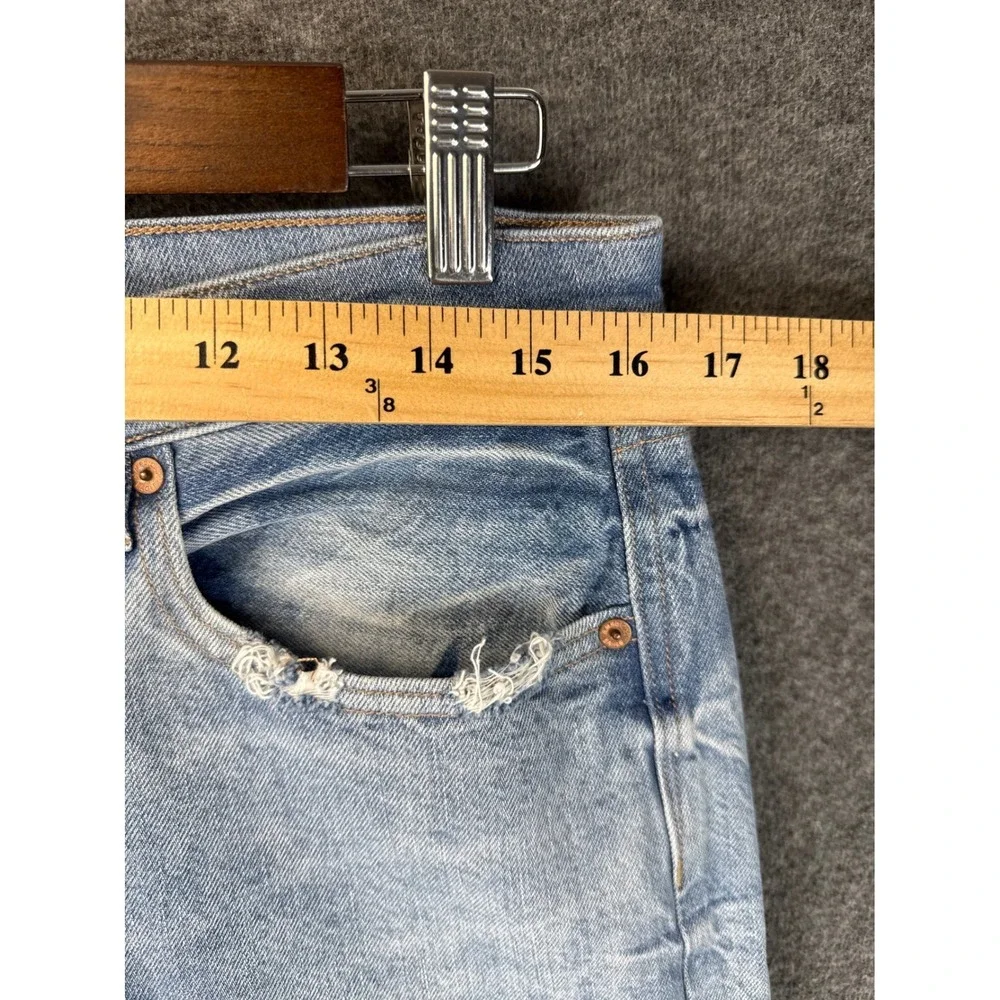 American Eagle Baggy‎ Jean Womens 12 R Light Wash Distressed High Rise Y2K Denim